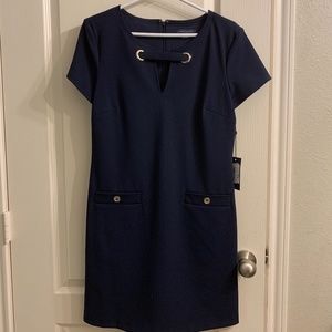 Navy blue sailor style dress